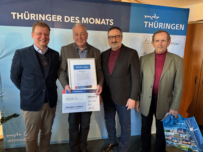 Mathias Moersch wird geehrt mit dem Titel Thüringer des Monats