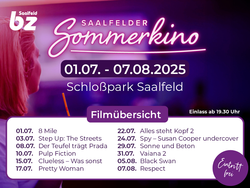 Sommerkino 2025 Flyer mit Ank&uuml;ndigung